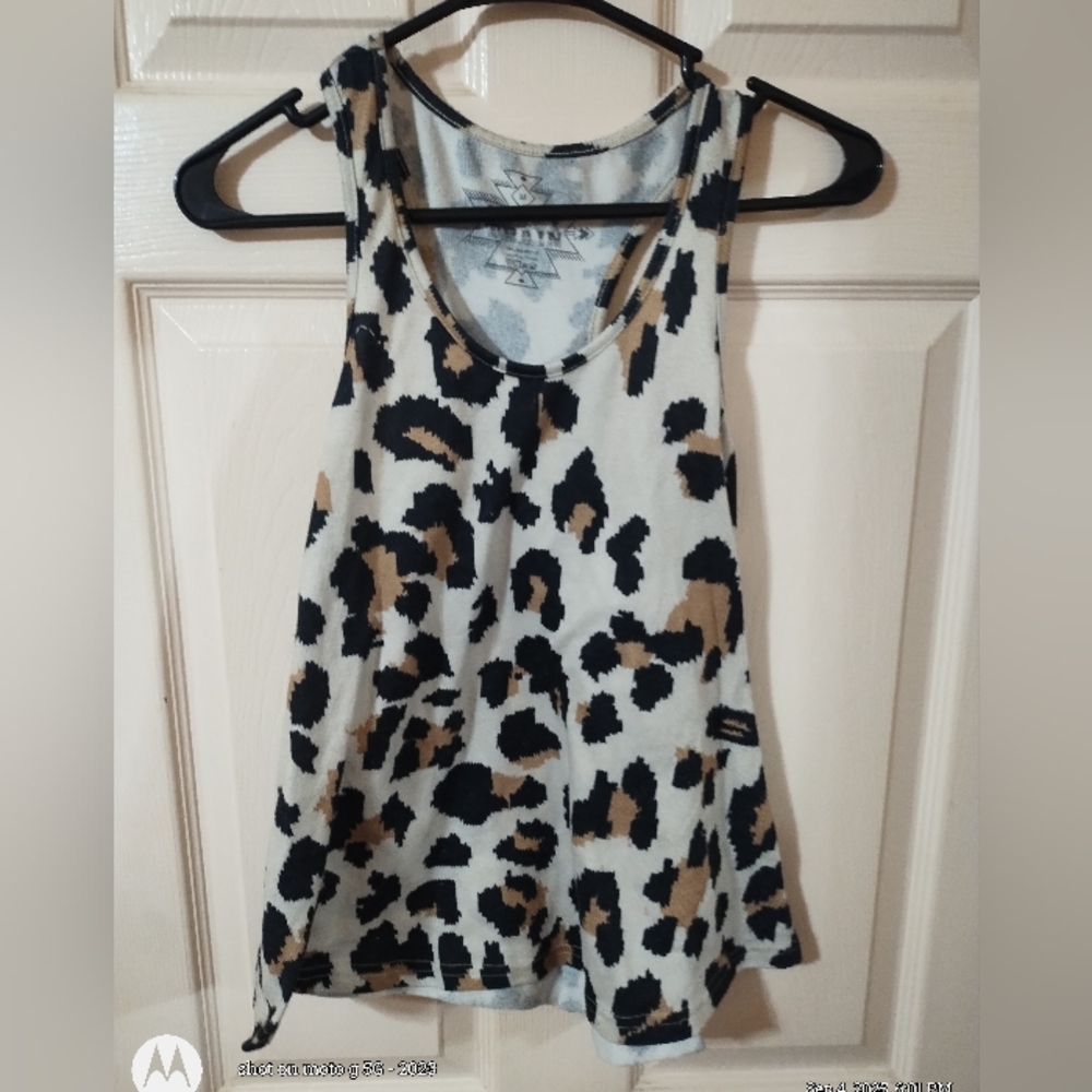 Crazy Train Black and Tan Patterned Top
